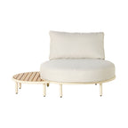 Fauteuil d'extérieur en aluminium courbé Naturel