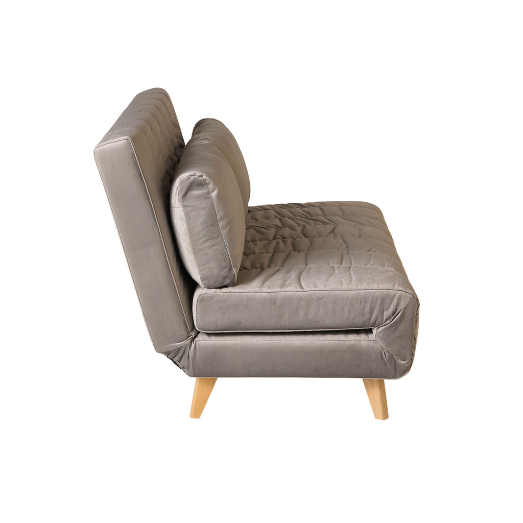 Velvet Double Sofa Bed Graphite