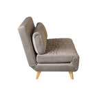 Canapé convertible deux places en velours graphite