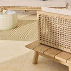 Fauteuil d'extérieur en bois d'acacia et corde, naturel