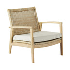 Chaise d'appoint d'extérieur en osier, bois naturel
