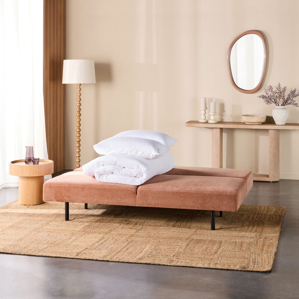 Pull-Out Sofa Bed with Pocket Springs Almond