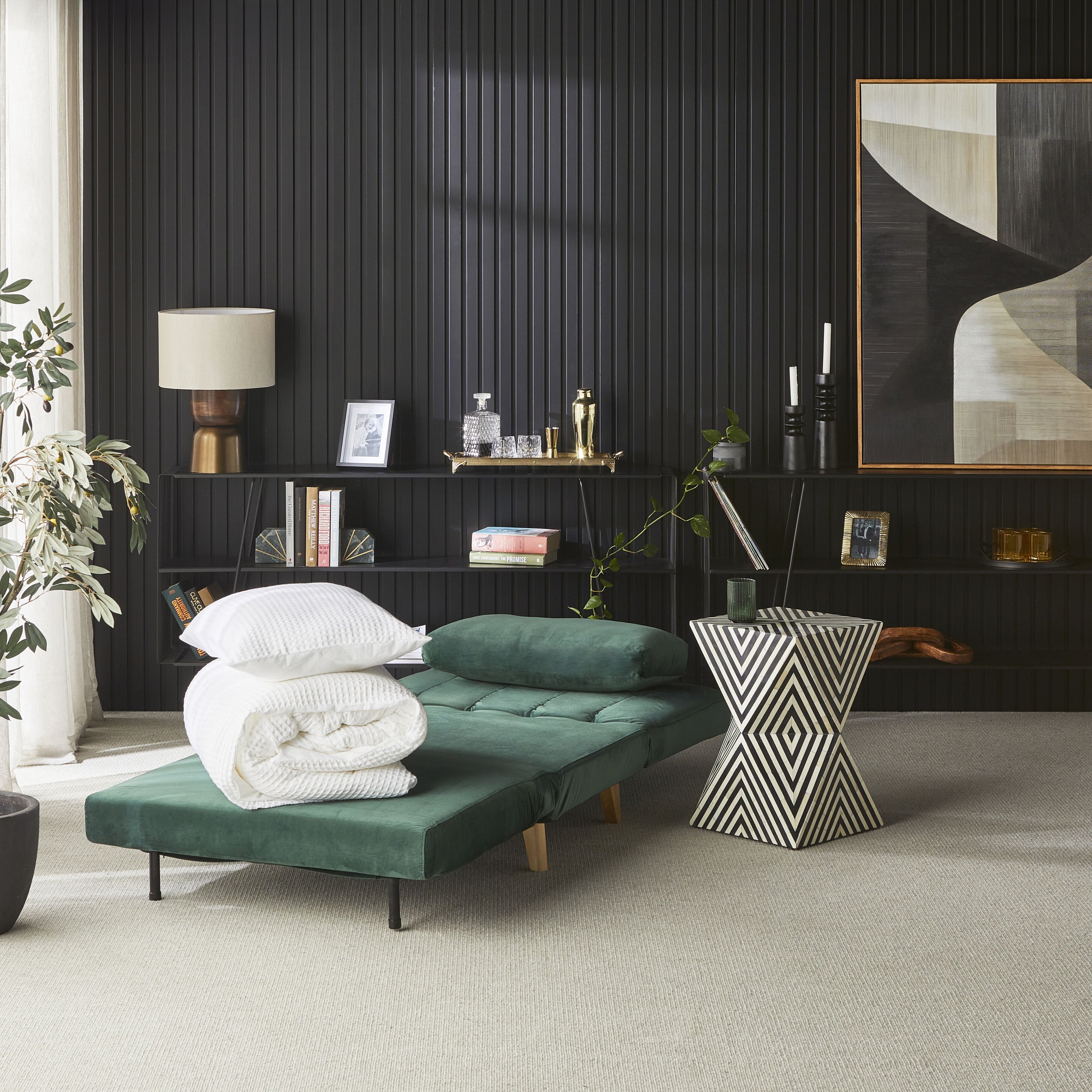 Stradbroke Single Sofa Bed Emerald Green