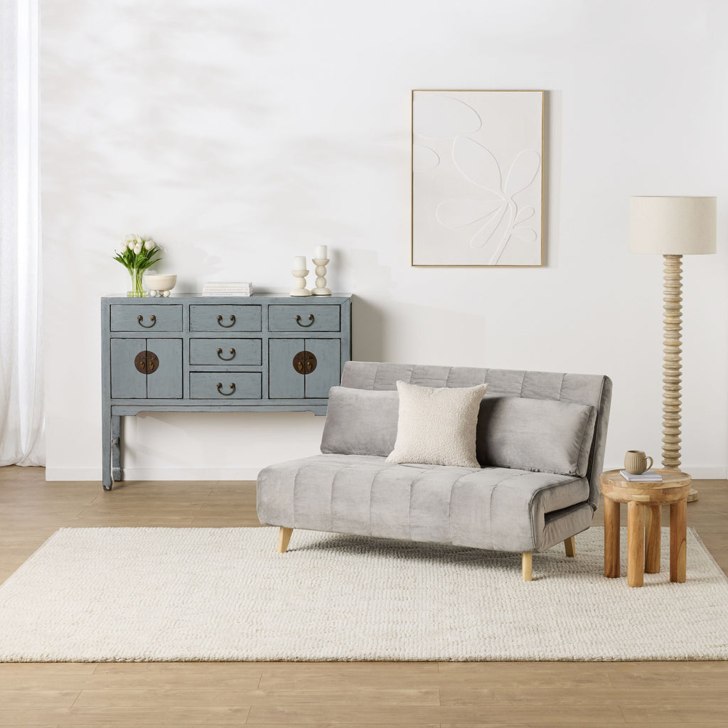 Velvet Double Sofa Bed Graphite