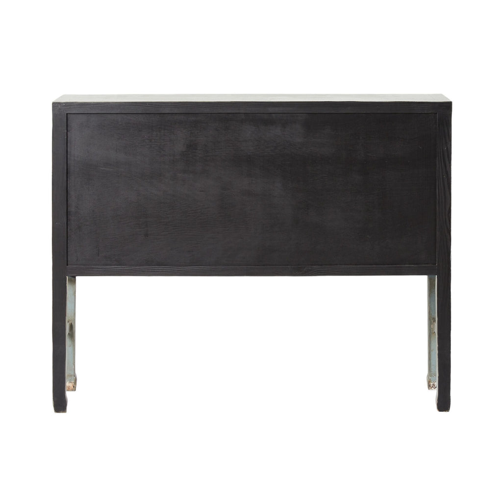 Chinese Antique-Style Console 5 Drawer 4 Door Dove Grey