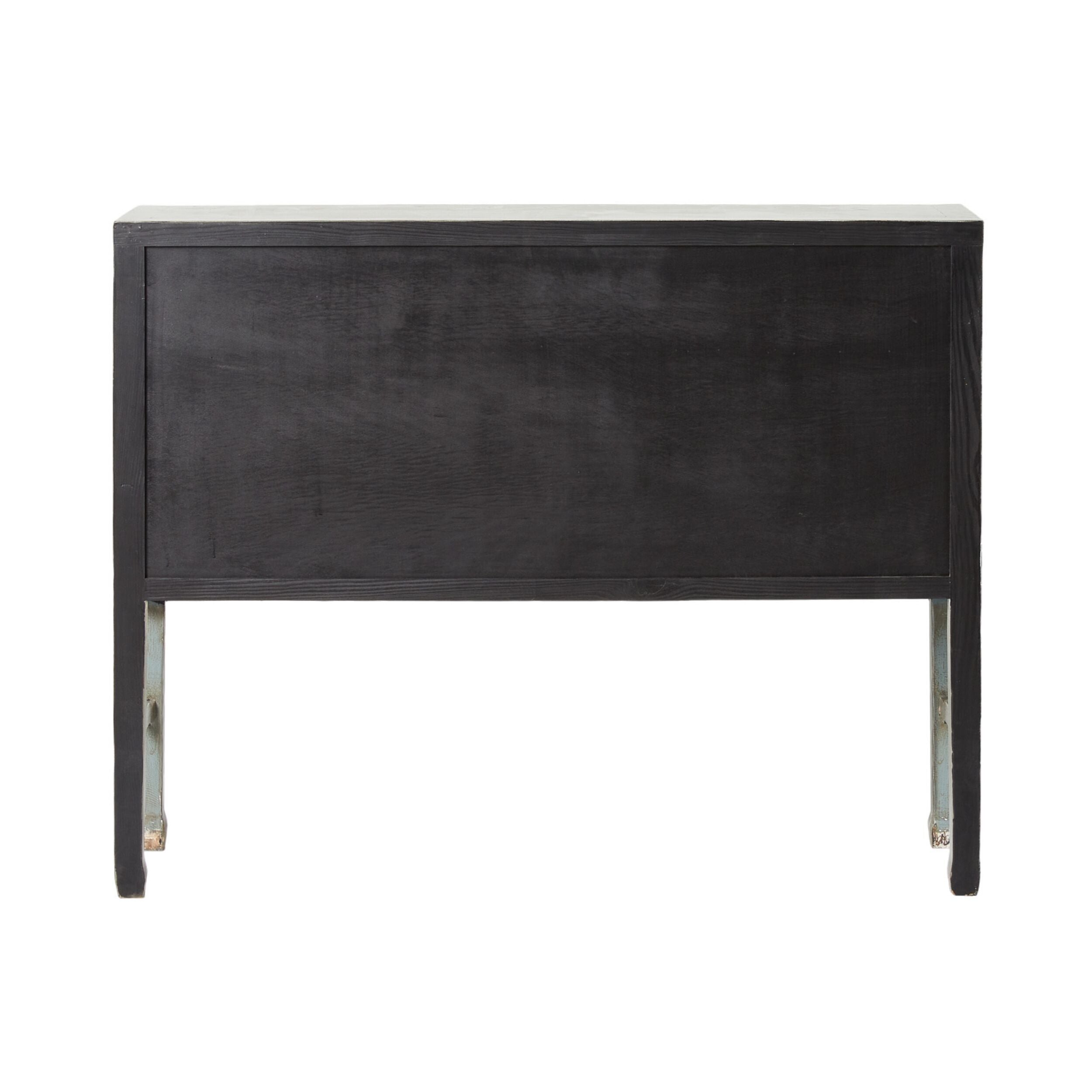 Chinese Antique-Style Console 5 Drawer 4 Door Dove Grey