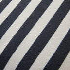 Coussin d'extérieur rayé à bord festonné 45x45cm Noir