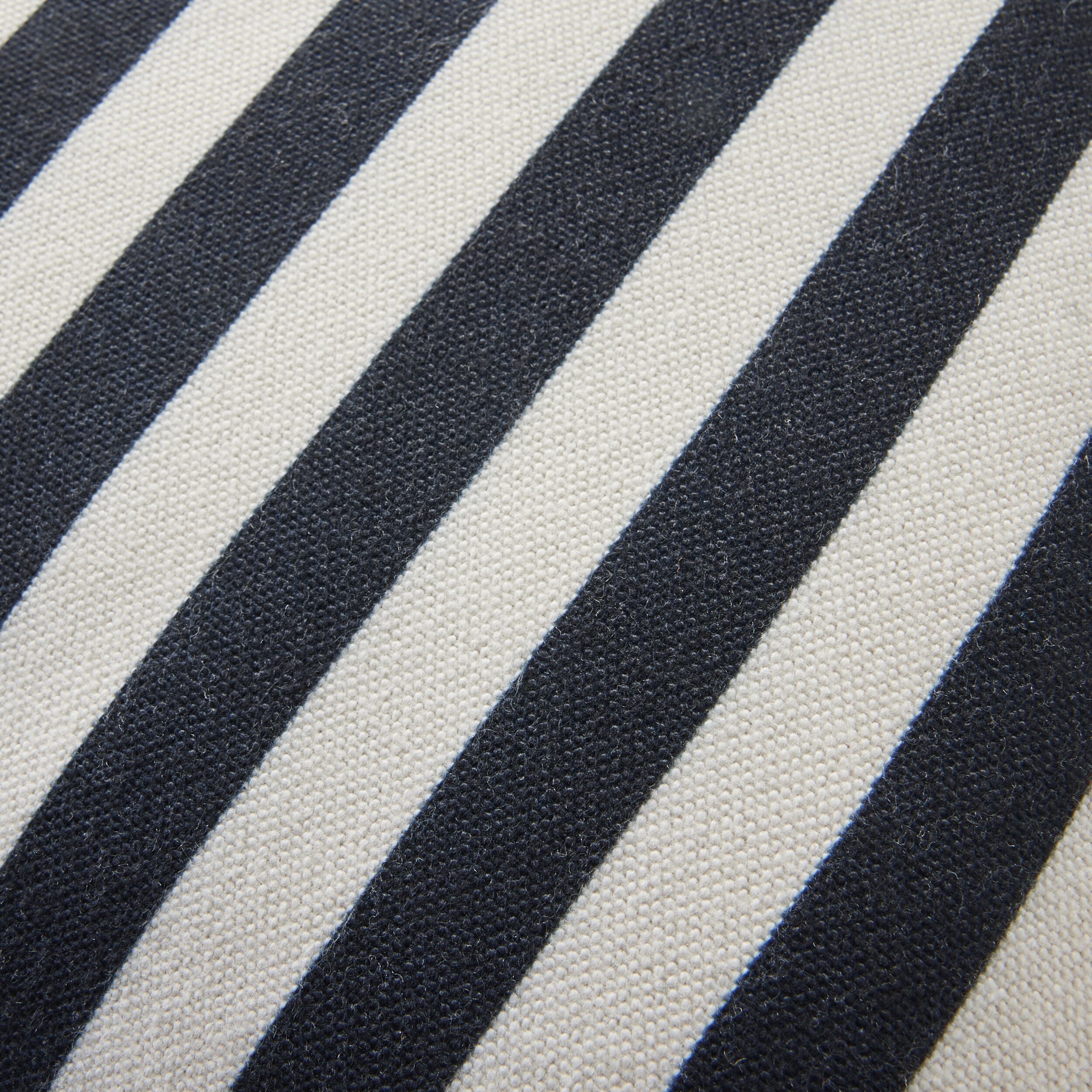 Scallop Edge Stripe Outdoor Cushion 45x45cm Black