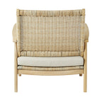 Chaise d'appoint d'extérieur en osier, bois naturel