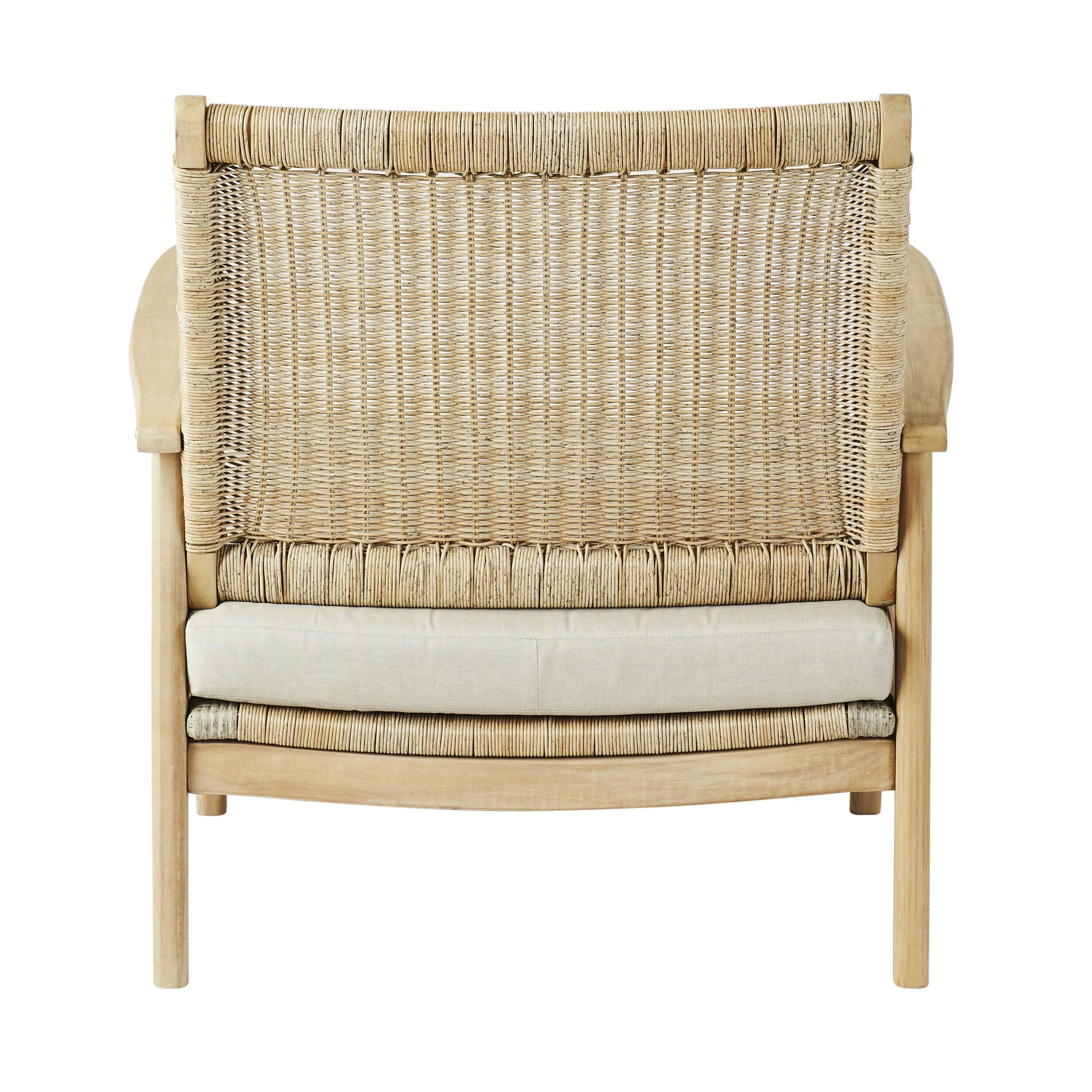 Wicker Outdoor Occasional Chair Natural Timber