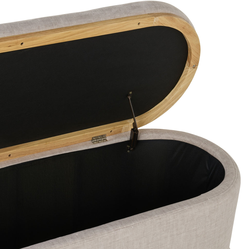 Textured Weave Storage Bench Pecan