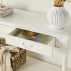 Console de style provincial français, patine antique blanche