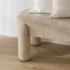 Banc rembourré en chenille tons taupe