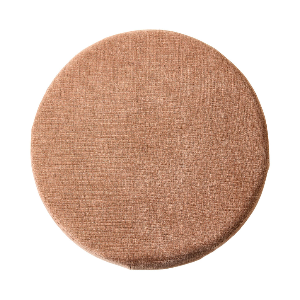 Large Round Fabric Ottoman Dusty Pink