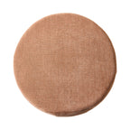 Grand pouf rond en tissu rose poudré