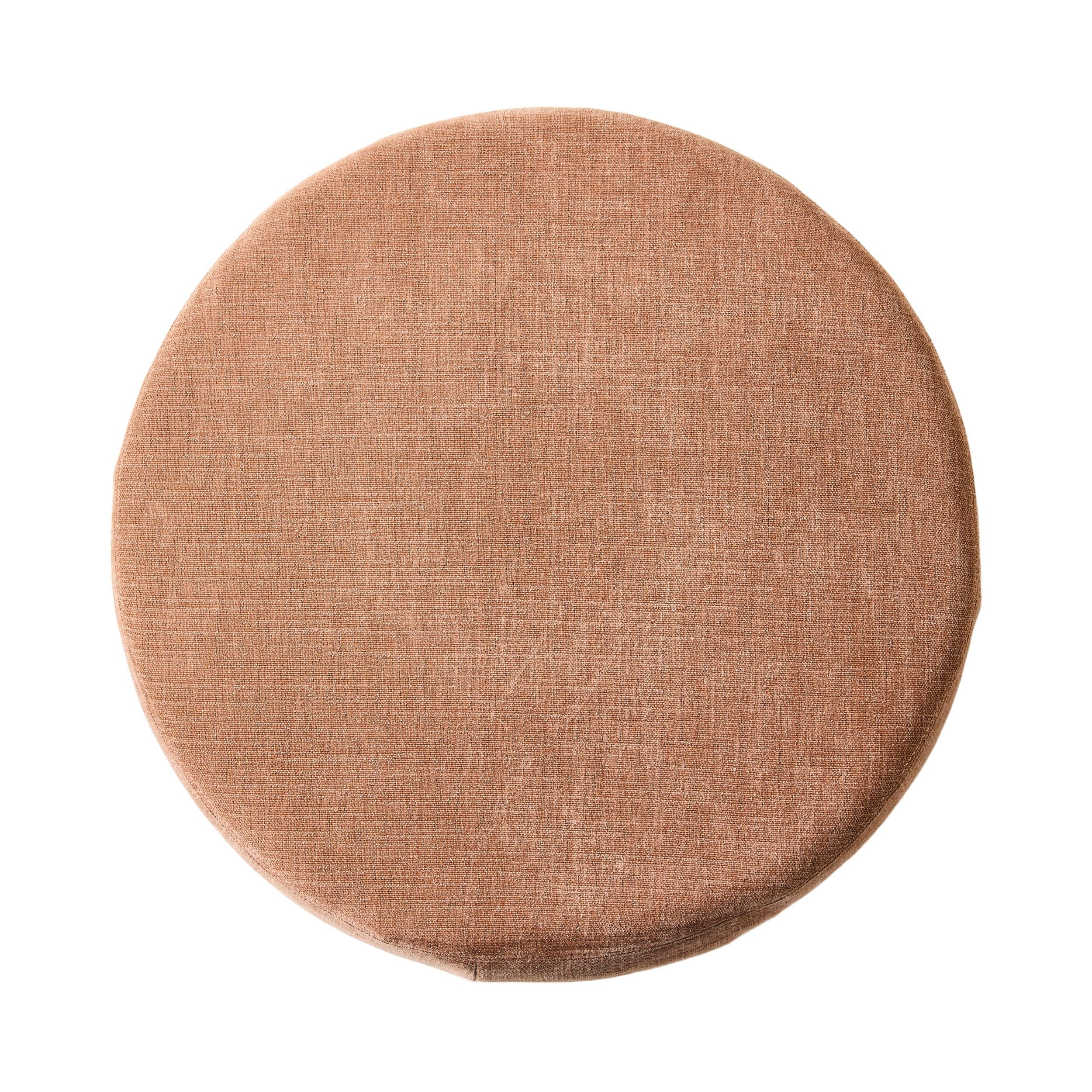 Large Round Fabric Ottoman Dusty Pink