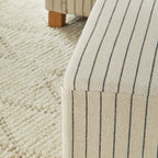 Pouf carré en lin rayé de style côtier