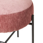 Repose-pieds rond en tissu rose vif