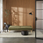 Canapé convertible clic-clac en tissu texturé vert olive