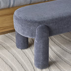 Banc rembourré en chenille, nuances indigo