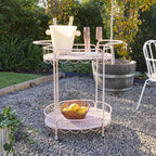 Desserte de jardin en fer argile à deux niveaux