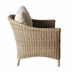 Fauteuil d'extérieur en osier naturel Hamptons