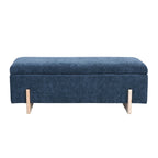 Banc de rangement en chenille bleu minéral