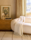Snug Cozy Faux Mohair Tasseled Throw Blanket
