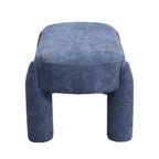 Banc rembourré en chenille, nuances indigo