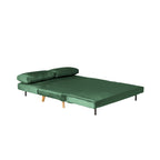 Canapé convertible deux places en velours vert émeraude