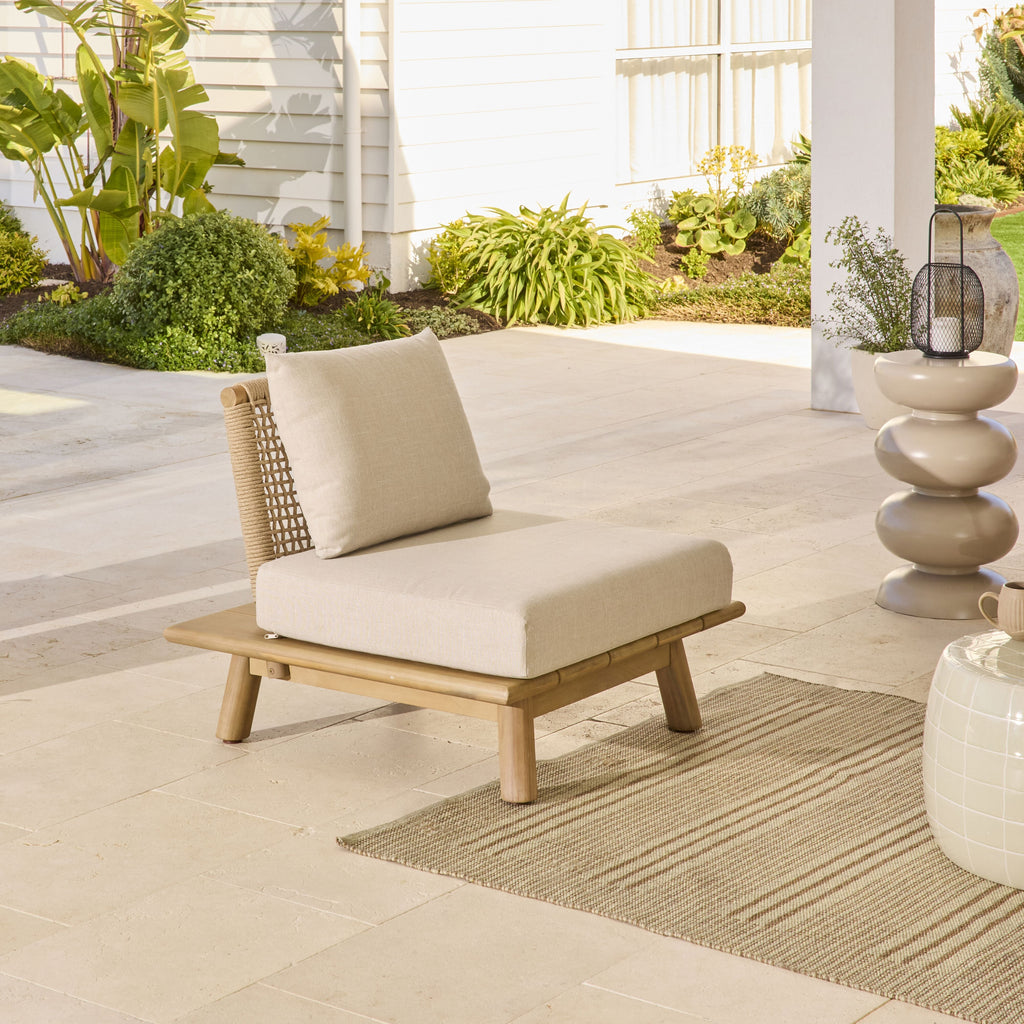 Acacia Timber Rope Outdoor Armchair Natural