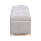 Banc de rangement en chenille lin taupe