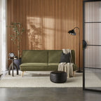 Canapé convertible clic-clac en tissu texturé vert olive