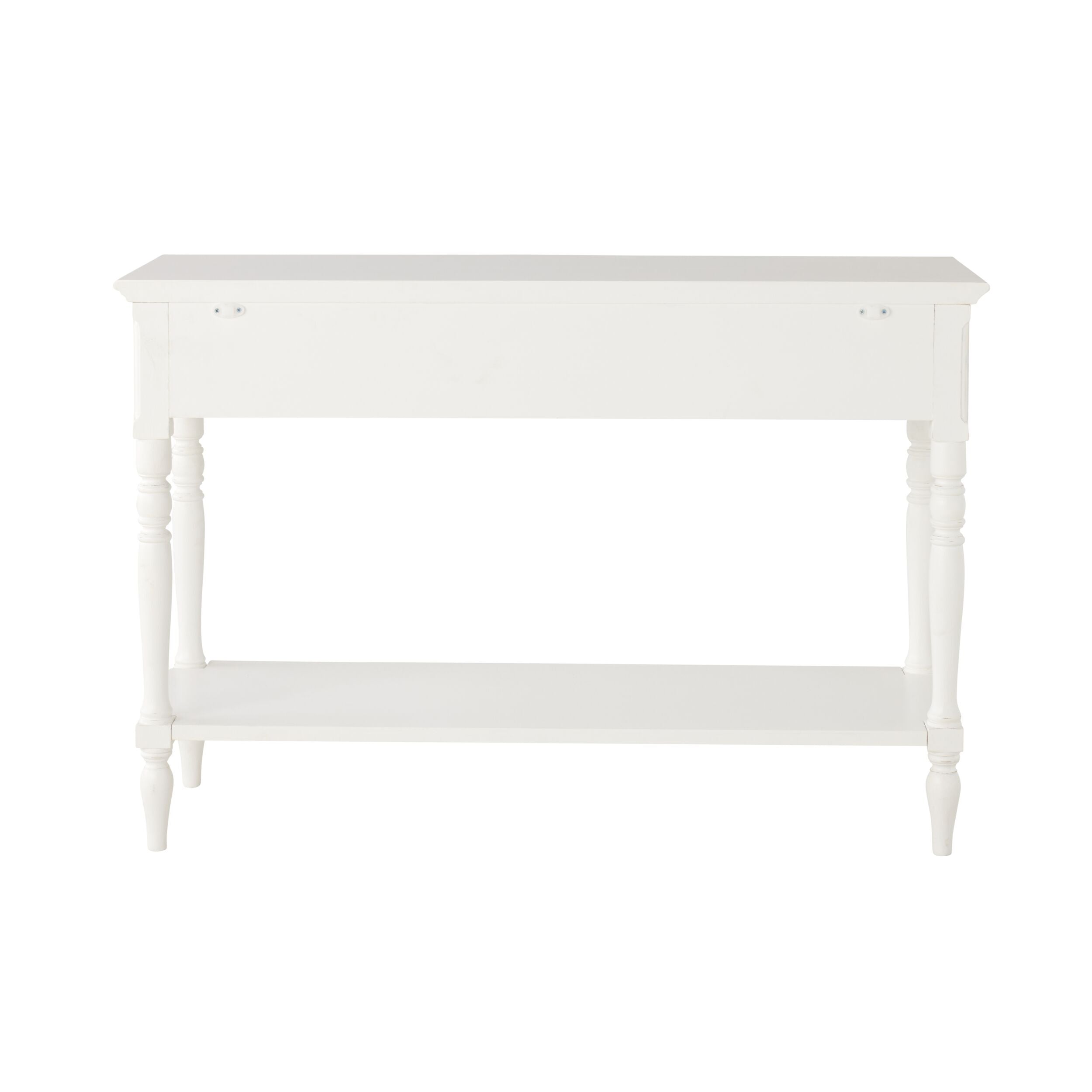 French Provincial Console Table White Antiqued