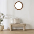 Chenille Upholstered Bench Shades of Taupe