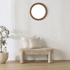 Banc rembourré en chenille tons taupe