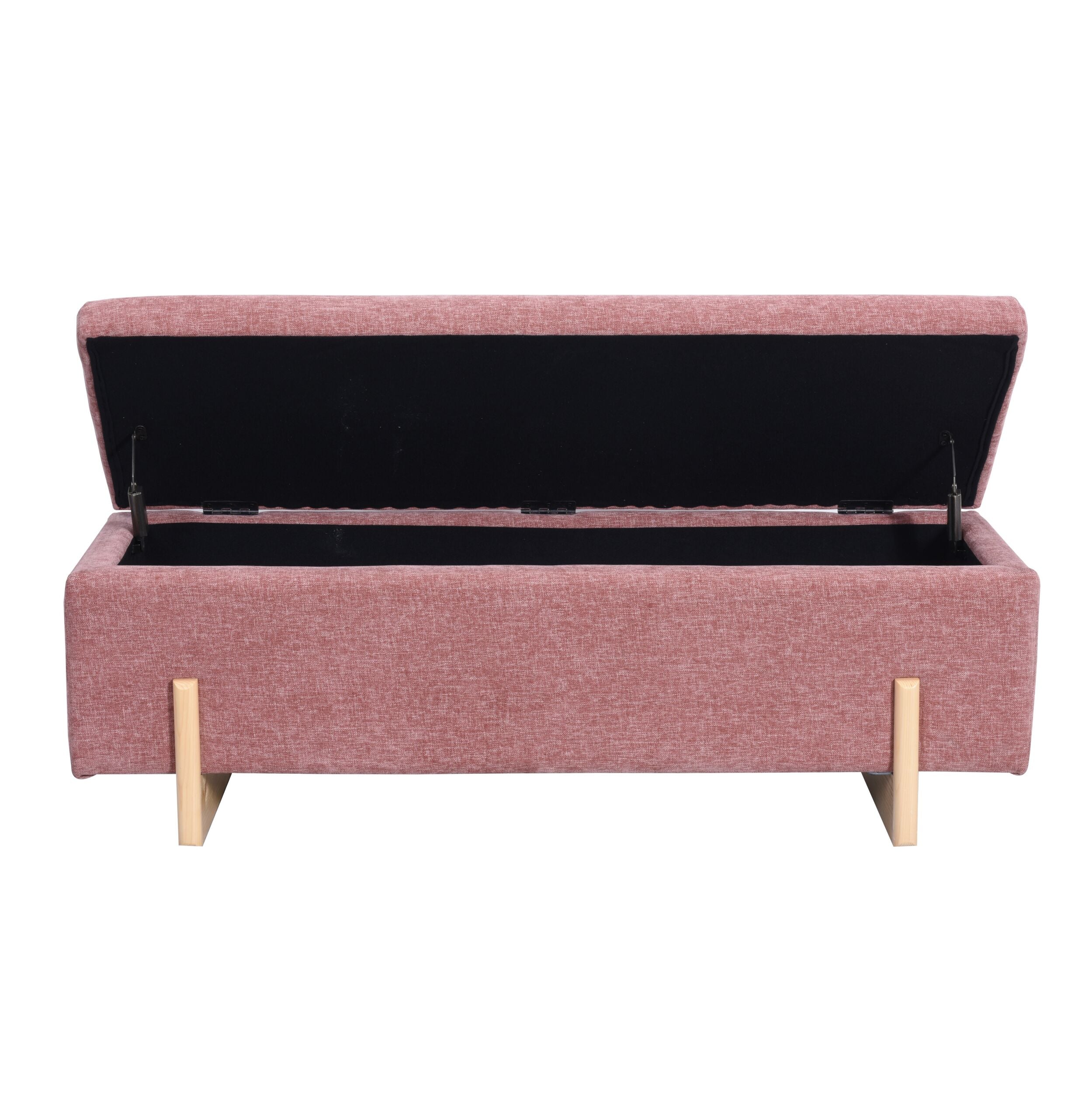 Chenille Storage Bench Rose Pink