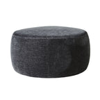 Grand pouf rond en tissu Shadow Black
