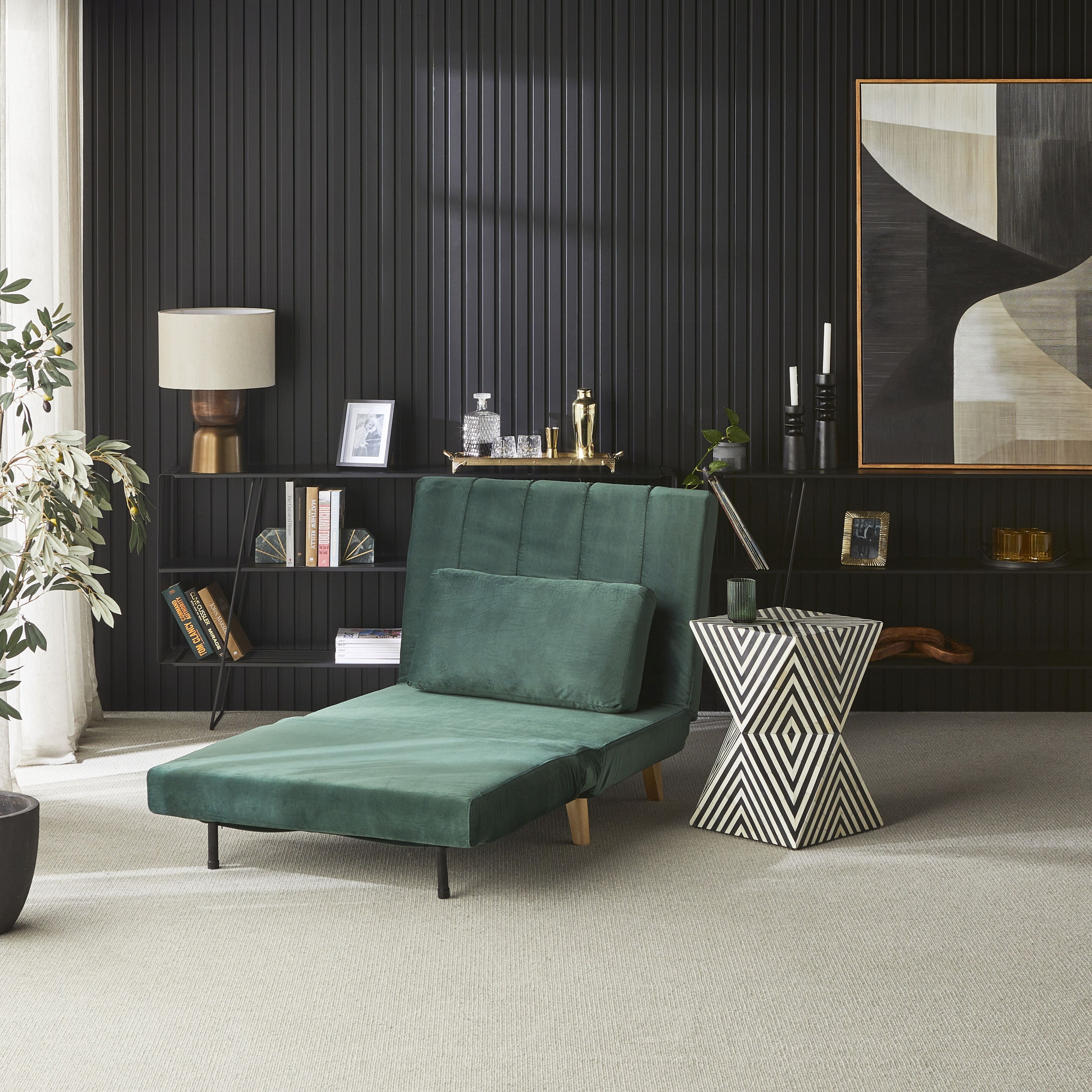 Stradbroke Single Sofa Bed Emerald Green