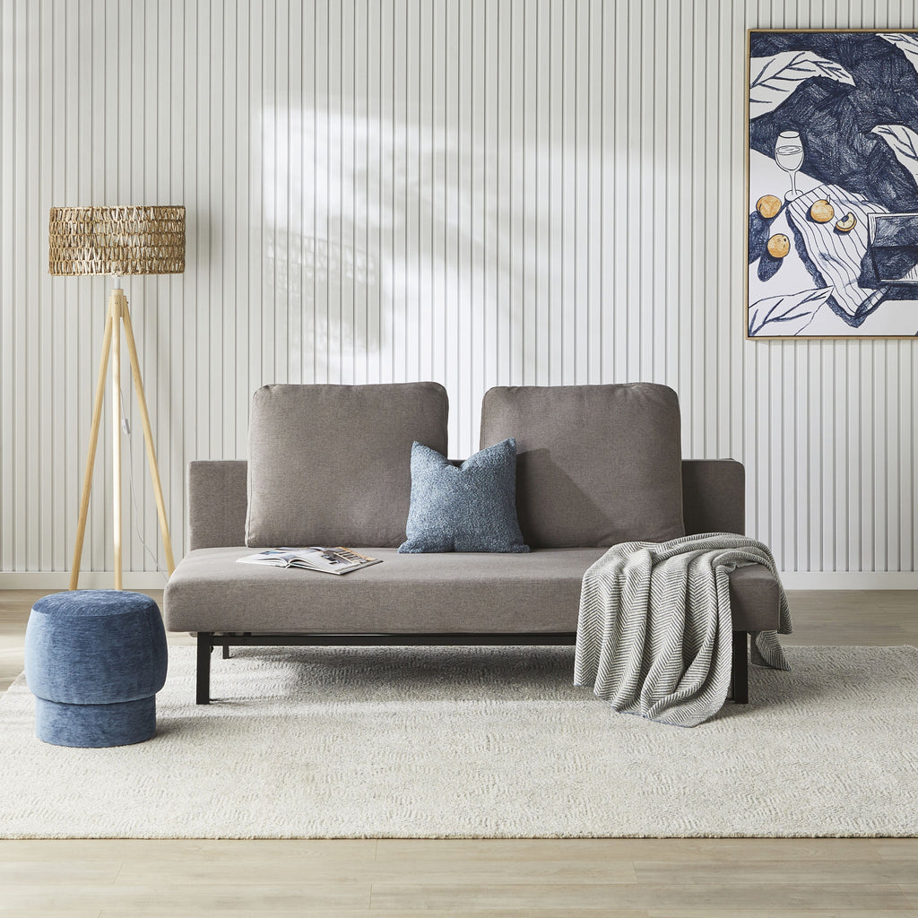 Flip-Down Sofa Bed Pebble Grey Polyester