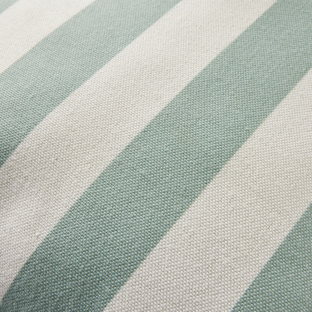 Scallop Edge Stripe Outdoor Cushion 45x45cm Soft Green