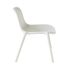 Chaise d'extérieur empilable en polypropylène blanc