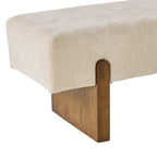 Tabouret rembourré en tissu texturé parchemin