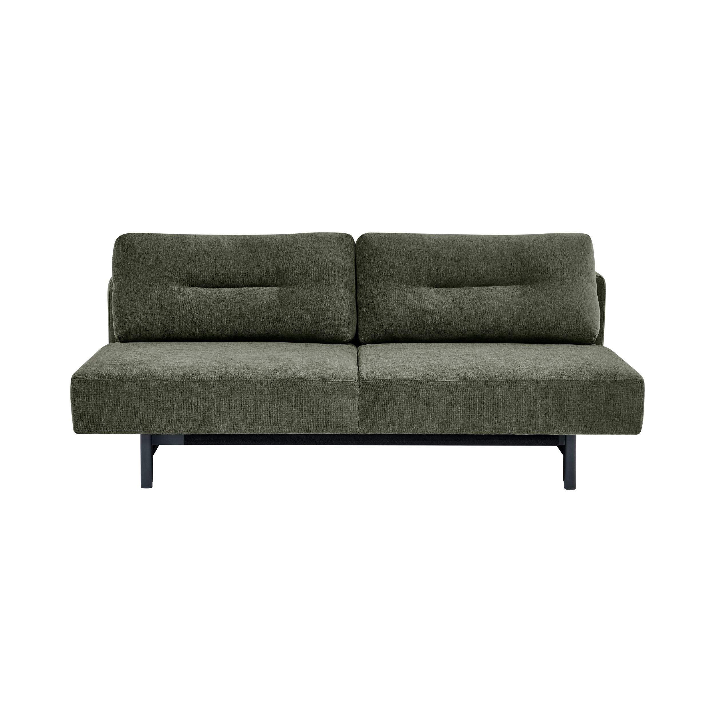 Mid-Century Pull-Out Sofa Bed Dark Green