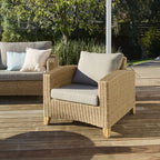 Fauteuil d'extérieur en osier toutes saisons Naturel