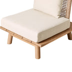 Fauteuil d'extérieur en bois d'acacia et corde, naturel
