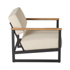 Fauteuil Micro Boucle Intérieur Extérieur Naturel