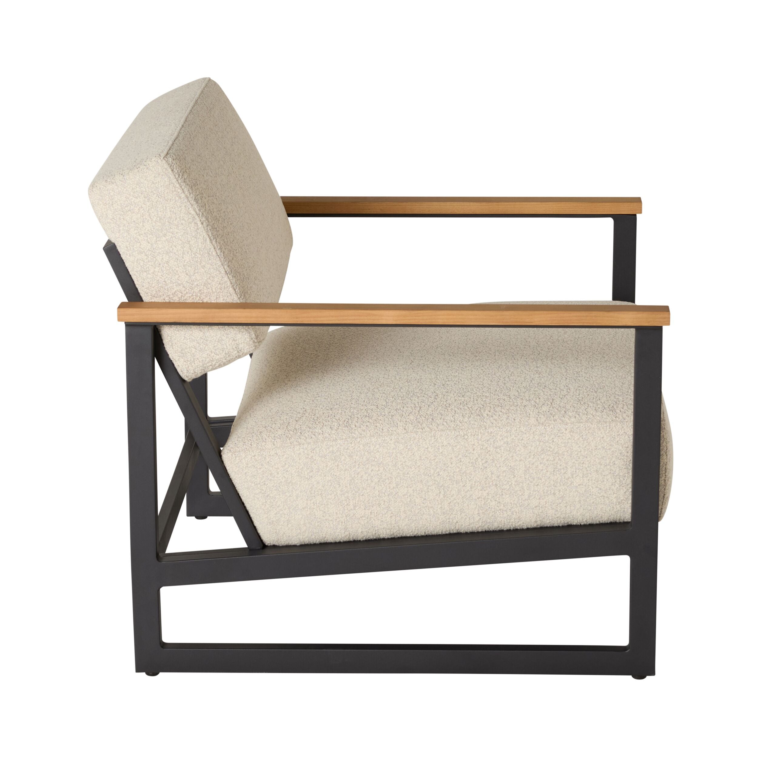 Micro Boucle Indoor Outdoor Armchair Natural