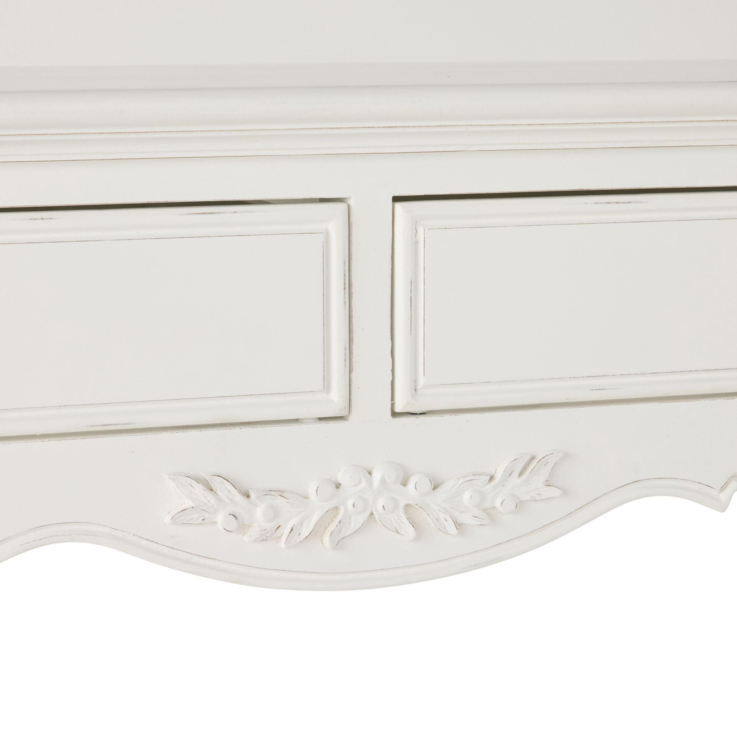 French Provincial Console Table White Antiqued