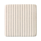 Pouf carré en lin rayé de style côtier